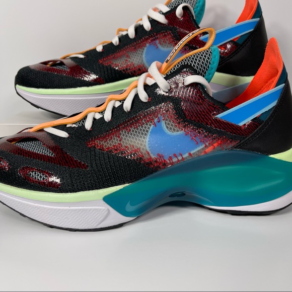 NIKE N110 D/MS/X DIMSIX FLYKNIT MENS RUNNING SHOES SIZE 10 BLACK BLUE RED NEW - Picture 7 of 10